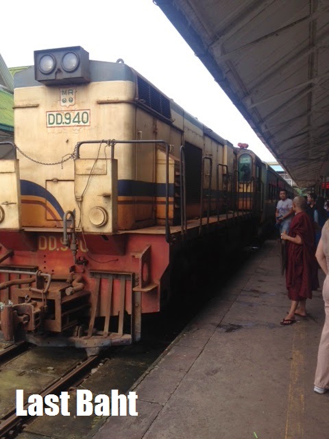 an old train waiting at the station in Yangon, Burma (Myanmar)