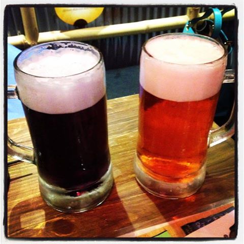 purple lavender beer and pink sakura cherry blossom beer in Bangkok